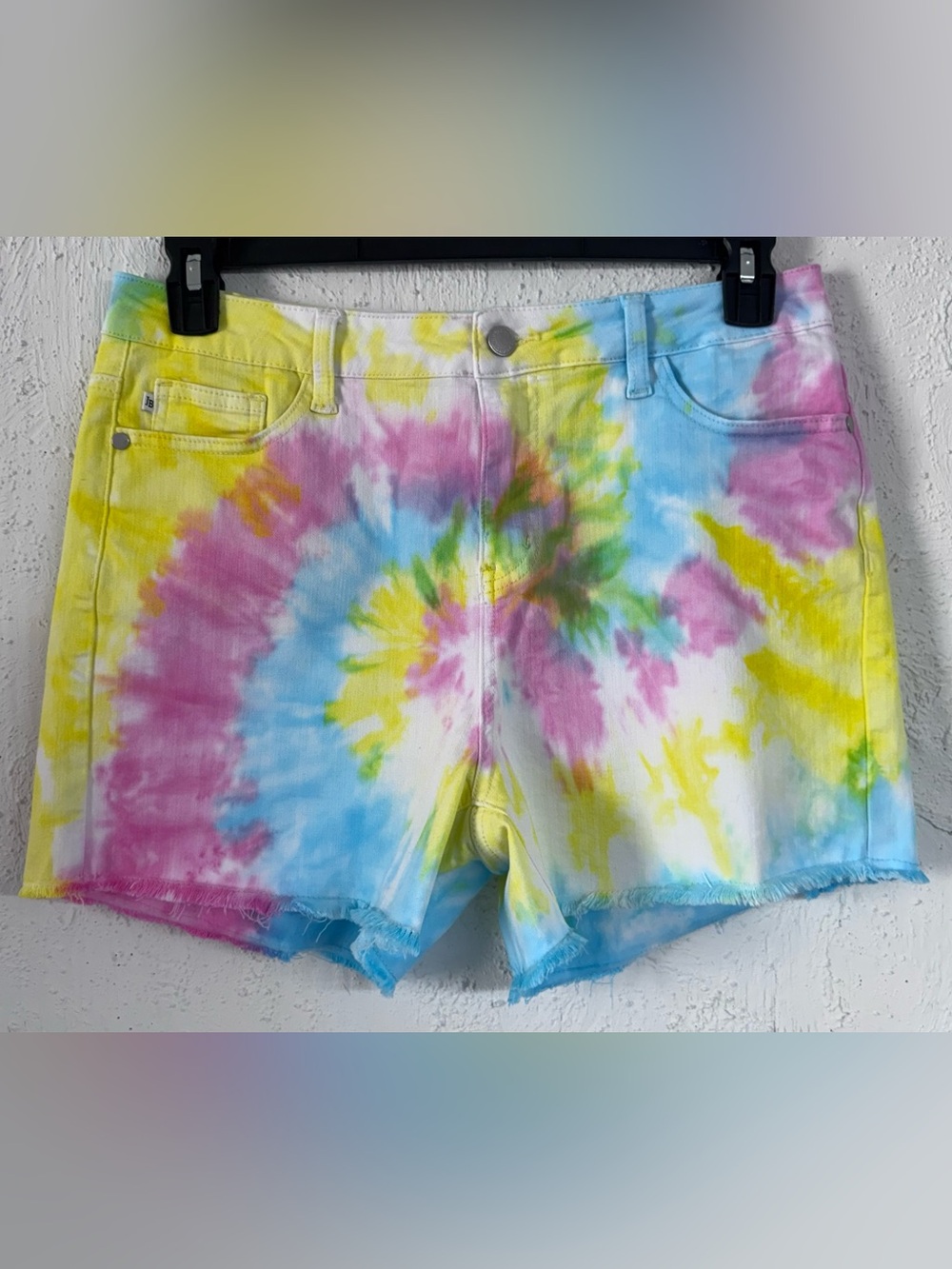 Judy Blue Sally Swirl Tie Dye High Waist Cutoff Denim Shorts Size Large